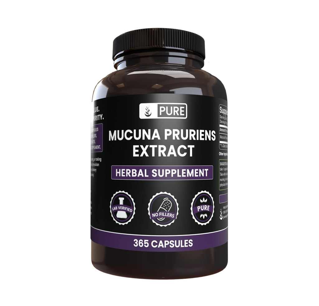 Pure Original Ingredients Mucuna Pruriens (365 Capsules) No Magnesium Or Rice Fillers, Always Pure, Lab Verified