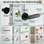 Evanshow Fingerprint Door Lock Biometric Door Knob with Keypad Keyless Entry, Door Locks for Bedrooms, Home Hotel Office Apartment Black