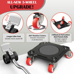 ONEON Heavy Duty Furniture Movers with Wheels Dolly with Auxiliary Lifter, All-New Upgraded Carbon Steel Panels & 360°-Wheeled Casters, Supports up to 1100 lbs (M)