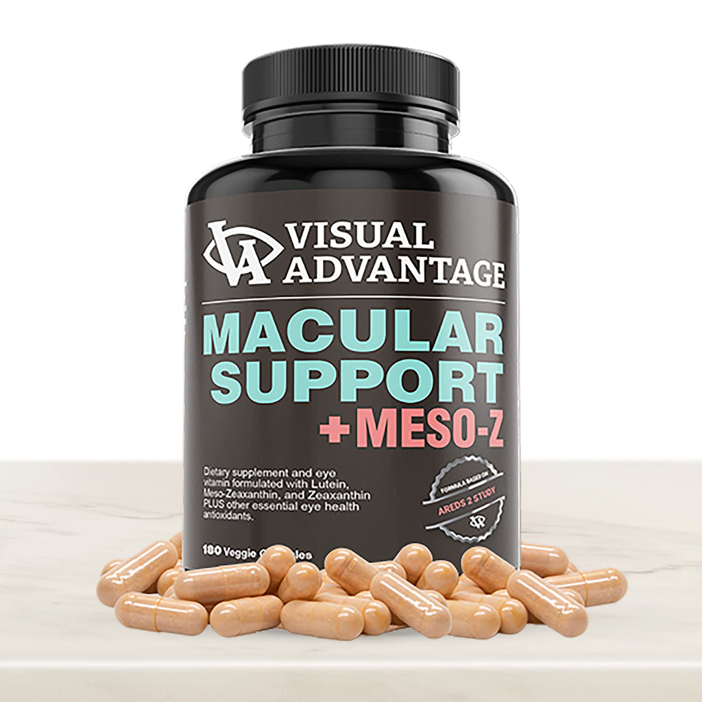 Visual Advantage® Macular Support + Meso-Z – Blue Light Eye Vitamin with Triple Antioxidants for Advanced Protection Against Digital Screens (180-Count)