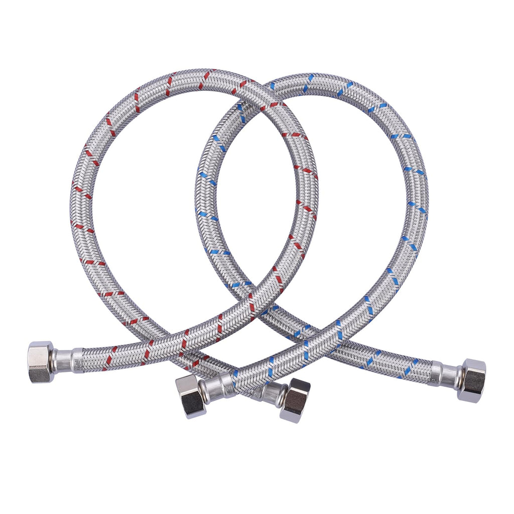 ARCORA 24-Inch Line Connects Kitchen Sink to Water Supply, Braided Stainless Steel cUPC Supply Lines 1/2 Inch FIP x 1/2 Inch FIP Sink Hose Attachment for Faucet 1 Pair