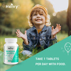 Heivy Kids Calming Supplement, Contains Magnesium Glycinate & Vitamin B6, Support Calm & Relax, Calm Mind and Body, Berry Flavor for Age 4+ (60 Servings), Vegan, Gluten-Free, Made in USA