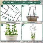 2 Pack 30'' Large Metal Plant Trellis for Climbing Plants