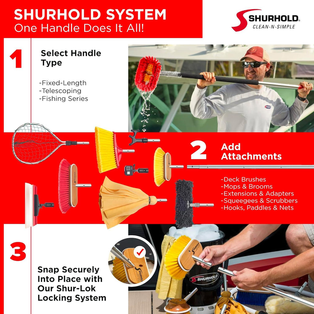 Shurhold 6' Telescoping Handles - SHUR-LOK Quick-Release, Triple-Anodized Aluminum, Lightweight & Fits 40+ Heads - 40" and 72" Locking Length