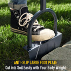 Colwelt Saw-Tooth Edger Lawn Tool, Half Moon Lawn Edger with T-Grip, Sidewalk Grass Long Handled Step Edger, 38-Inch