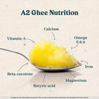 100% Organic Grass fed Ghee Butter from GirOrganic - 1 liter glass jar of Premium quality A2 Gir Cow cultured ghee. Pasture raised, Non-GMO, lactose - Casein - gluten free. Delivered in 5-8 days.