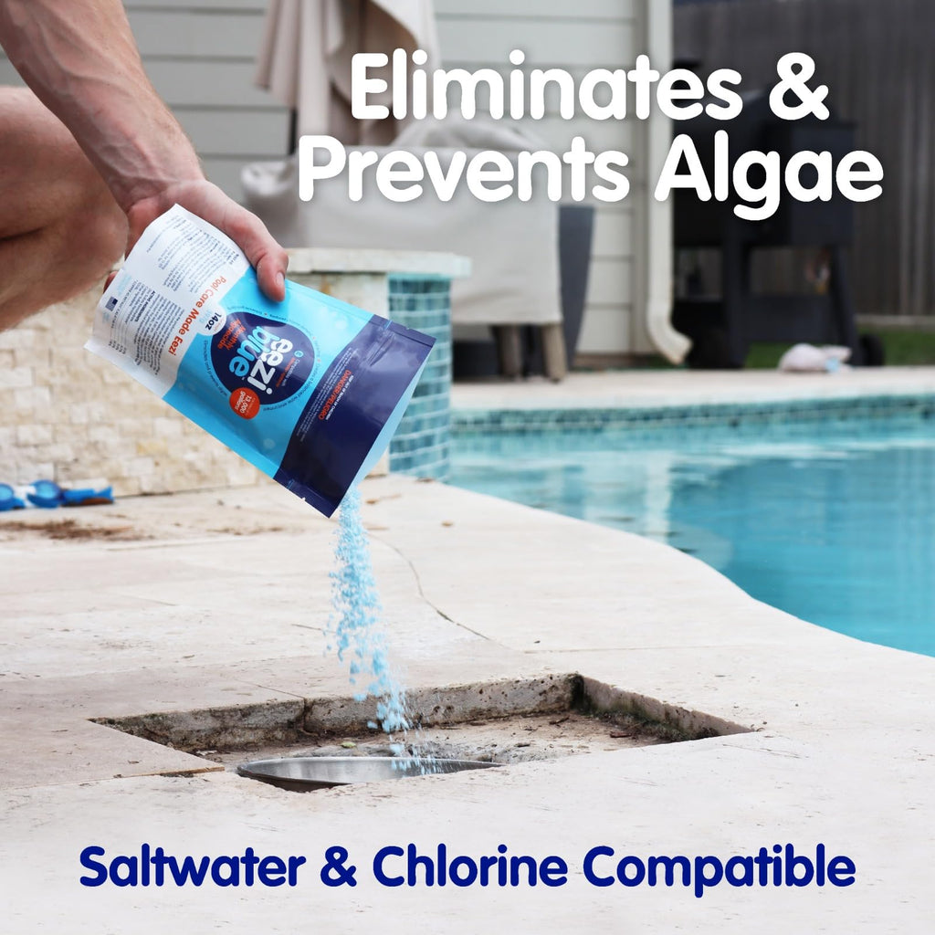 Eeziblue Monthly Algaecide for Swimming Pool, Pool Algaecide for Inground Pool & Above Ground Pool - Effective Monthly Treatment to Prevent Algae Growth up to 13,000 Gallons