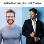 Lcbestbro 3 Pack Business Blue light Blocking Reading Glasses for Men, 0.5 Metal Readers