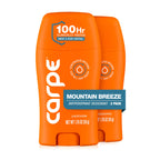 Carpe 100-Hour Antiperspirant Deodorant, Mountain Breeze - 2 Pack