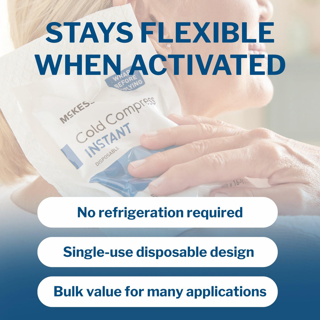 McKesson Instant Cold Packs 5" x 7" [24 Pack] - Instant Ice Packs for Injuries Disposable, Pain Relief, Swelling, Sprains - Travel Cold Compress for Sports, First Aid, Toothache
