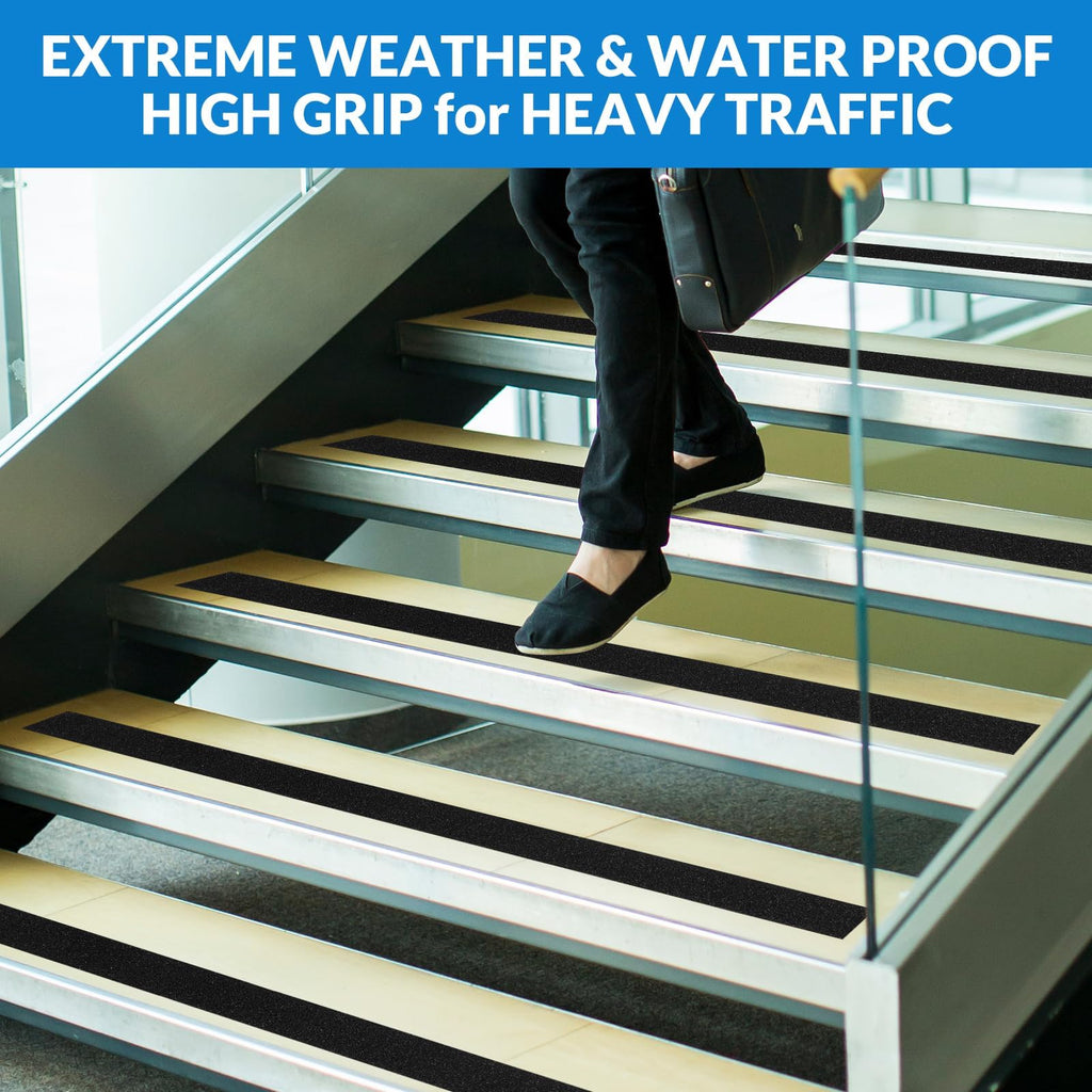 Lifegrip Anti Slip Tape, 3 Inch x 25 Foot Non-Slip Traction Grip Tape for Stairs, Waterproof Stair Treads Grip Non Slip, Non Skid Tape for Steps, Outdoor Black Grip Tape (3" X 25')
