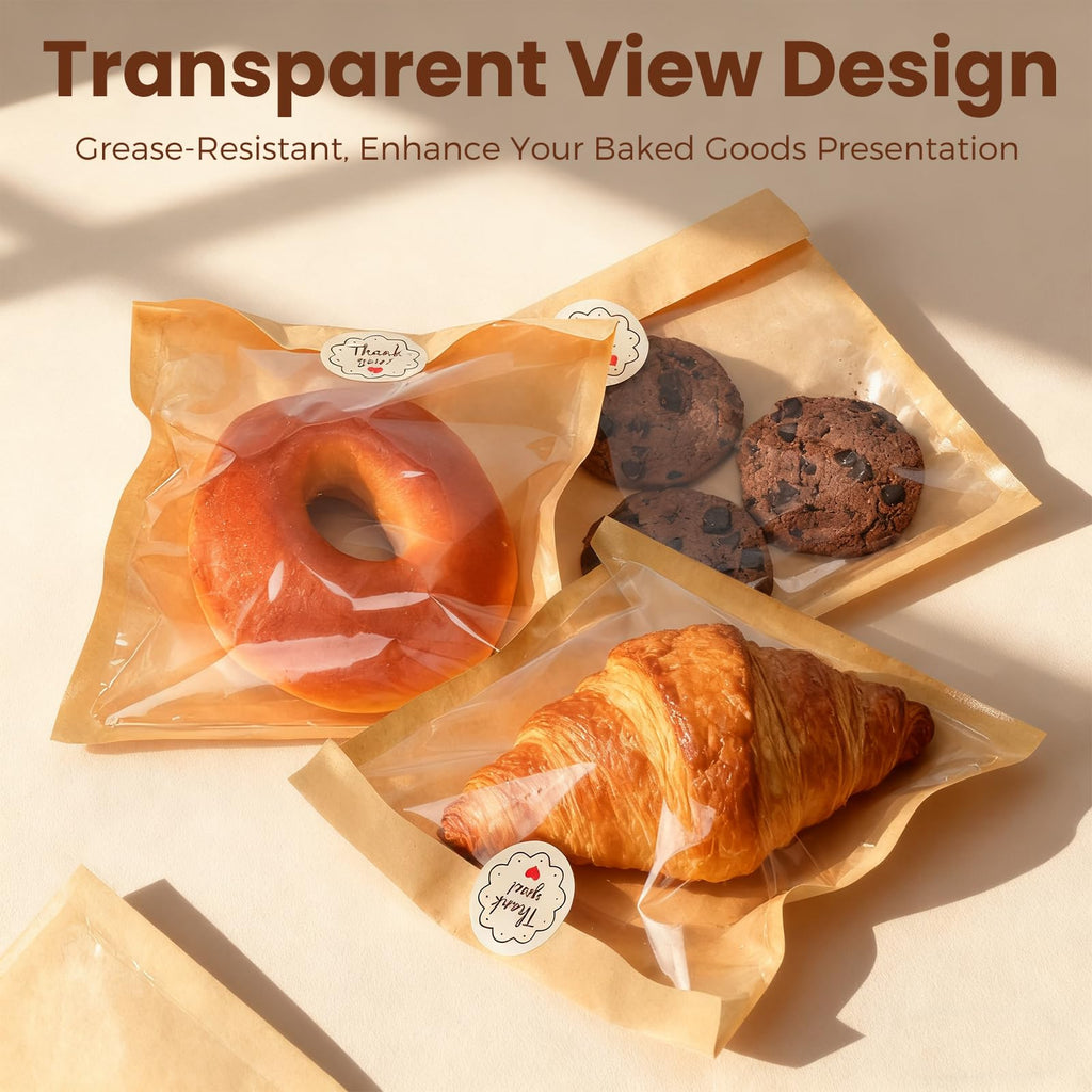 100Pcs Cookie Bags with Seal, Premium Cookie Packaging Bag SFIUYLB