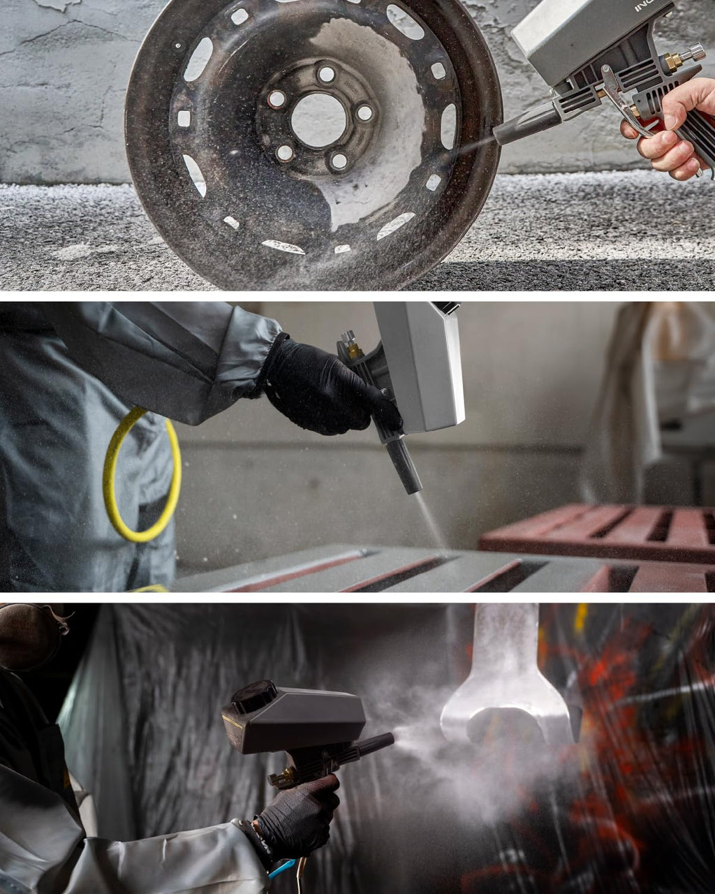 Inokraft Leak-Proof Portable Sand Blaster Gun Kit for 60-120 PSI Air Compressor, Mini Sandblaster for Rust & Paint Removal, Compatible with Aluminum Oxide, Sand & Soda, Perfect for Small Project