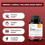 Sandhu's Zinc Quercetin 120 Vegetarian Capsules (Pack of 3) | High Absorption Zink Supplements for Immunity and Seasonal Allergy | Antioxidant Immune Support for Men and Women | Easy to Swallow