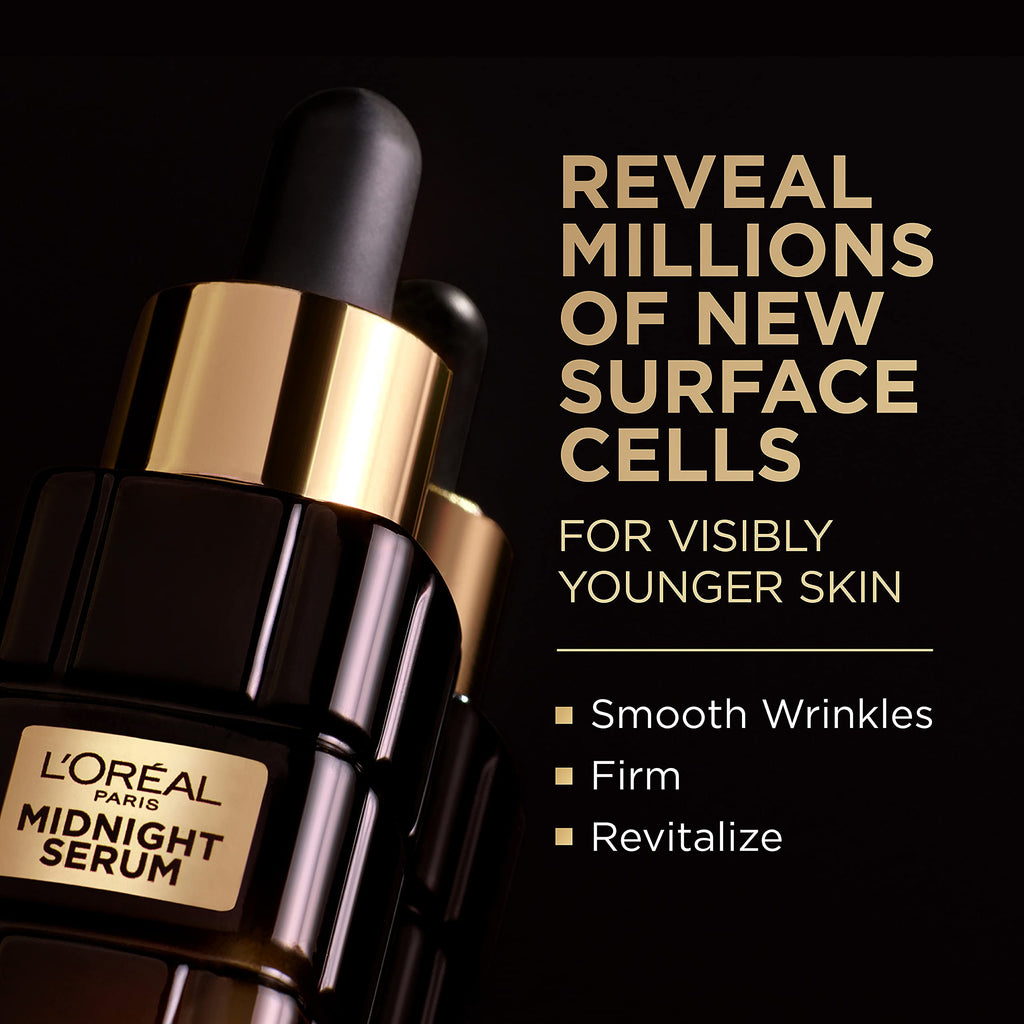 L'Oreal Paris Age Perfect Anti-Aging Midnight Face Serum, Reduce Wrinkles 1oz + Eye Cream Sample