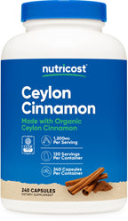 Nutricost Ceylon Cinnamon Capsules (240 Capsules) 1200mg per Serving - Gluten-Free