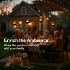Edenseelake Solar Hanging Lanterns Outdoor Waterproof, Metal Ball Candle Holder with Flickering Solar Powered, Chargeable Solar Lights for Backyard Patio Garden Fence Tree Decoration, 4 Pack
