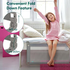 BABELIO Toddler Bed Rails, Guardian 39"-51" Extendable Guard for Toddlers, Kids & Elderly Adults, 22.5" Tall Baby Side Rails Crib Twin/Queen/Full/King Size, CPSIA Certified (Gray)