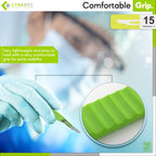 Cynamed Disposable Scalpel Blades| Sharp, Tempered Stainless-Steel Blades | Pack of 10 Sterile Scalpel Knives| Plastic Handle| Individual Pouches| for Dermaplaining, Crafts & More (No.15)