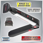 MANGROOMER Ultimate Pro Back Shaver with 2 Shock Absorber Flex Heads, Black and Red, 1 Count