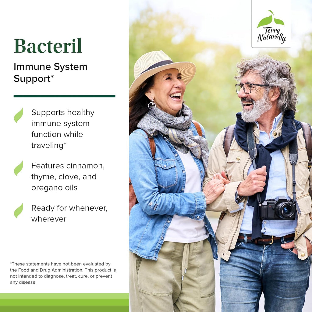 Terry Naturally Bacteril - Intestinal Support Supplement with Clove, Cinnamon, Thyme & Oregano - Immune Support Supplement with Antioxidant Support - Intestinal Support - 30 Softgels (Pack of 2)