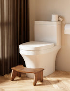 TINAMO Acacia Wood Foldable Toilet Stool for Bathroom Adults - 7.2" Poop Stool for Kids - Pooping Stool Squat with Anti Slip Layer - Bathroom Stools for Sitting/Travel (Acacia, 7.2" Height)