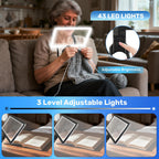 5X Neck Magnifying Glass with Light, Magnifier with Light Hands Free, Full Book Page Magnifier with 3 Light Modes, Flexible Gooseneck for Seniors Reading Low Vision