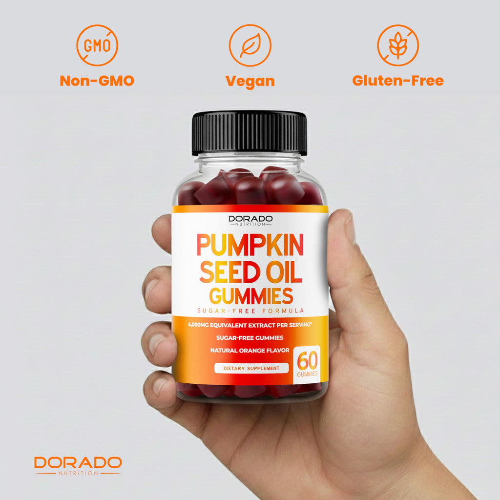 Pumpkin Seed Oil Gummies 4000mg Sugar Free Gummy Supplement with Pumpkin Seed Extract for Adults - Delicious Orange Flavor , Non GMO - Gluten Free , Vegan Supplement & USA Made (60 Capsules)