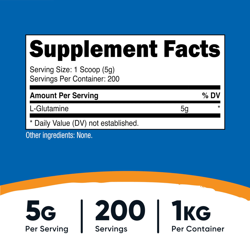 Nutricost L-Glutamine Powder 1 KG - Unflavored, Non-GMO, Gluten Free