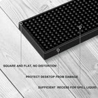 BARsics 17.5x3.5 inches Long PVC Bar Rail Mat Non-Slip Serving Spill Mat (Pack of 6)