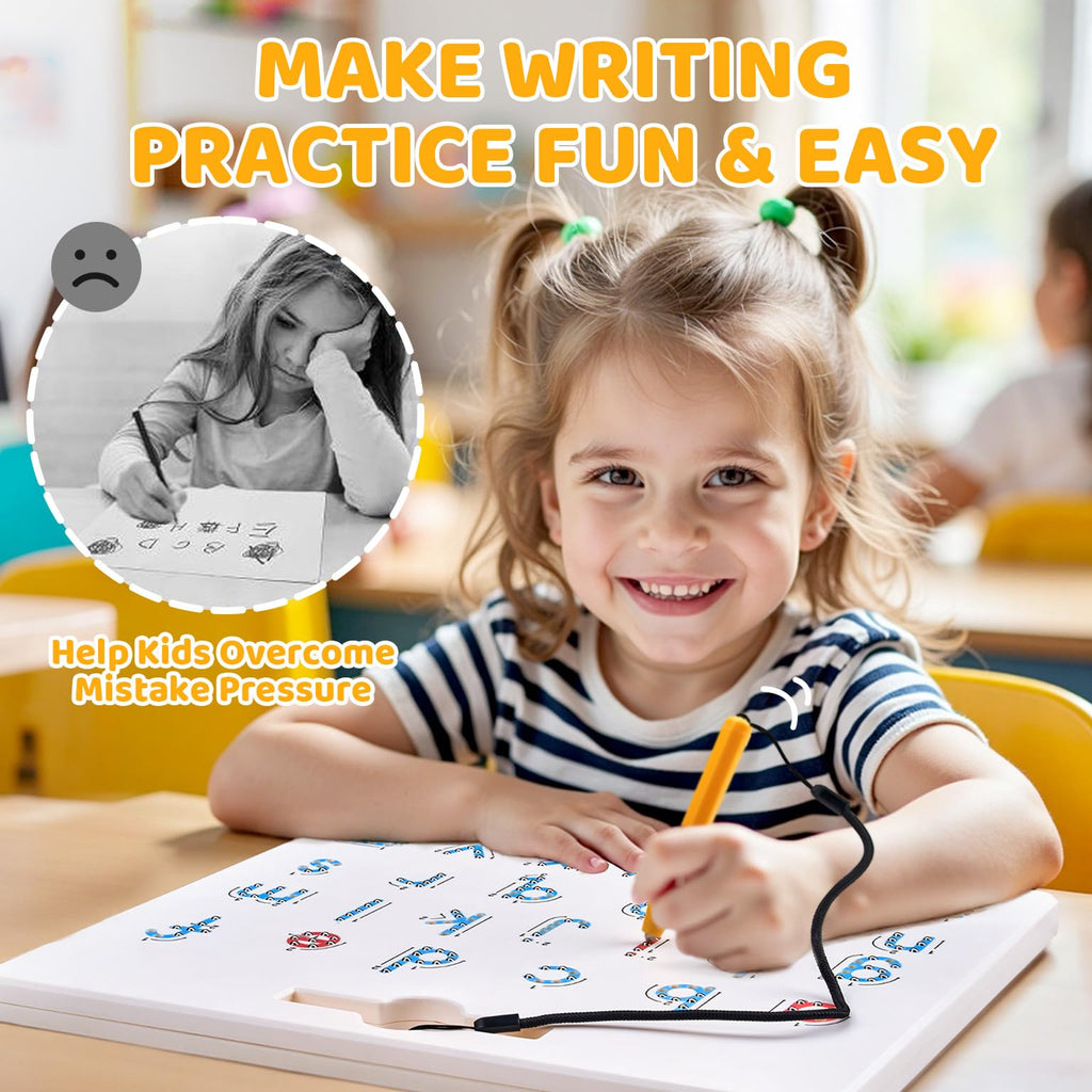 GAMENOTE Double Sided Magnetic Letter & Number Board Set - Alphabet & Numbers Tracing Board for Toddlers, ABC Uppercase & Lowercase Practicing, Math Learning, Educational Toys for Kids