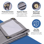 Kotap 12 x 20 Ft. Ultra Heavy-Duty Protection/Coverage Tarp, Superior Weave for Greater Longevity, 16-mil, Reversible, Multi-Use, Waterproof, Silver-White, 1-Pack (TUH-1220)
