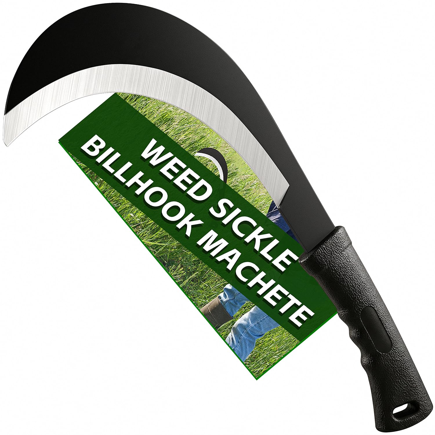 ZOOM.LZ Weeding Sickle Machete Garden Tool Brush Clearing Sickle with Carbon Steel,Thick Blade Gardening Sickle Machete for Yard Work,Harvest Knife,Farm Tool