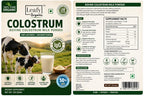 Leafy Organic Colostrum Powder Supplement for Gut Health, Immune Support, & Overall Wellness, 50% IgG, 6-Hour Colostrum Supplement, 100% Pure, Unflavored (100Gram) 3.5oz