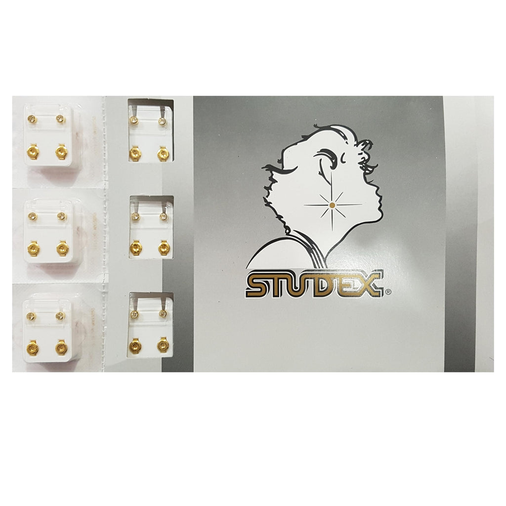 Studex Surgical Steel Ear Piercing Studs, 3mm, 12 Pair April Stone Set