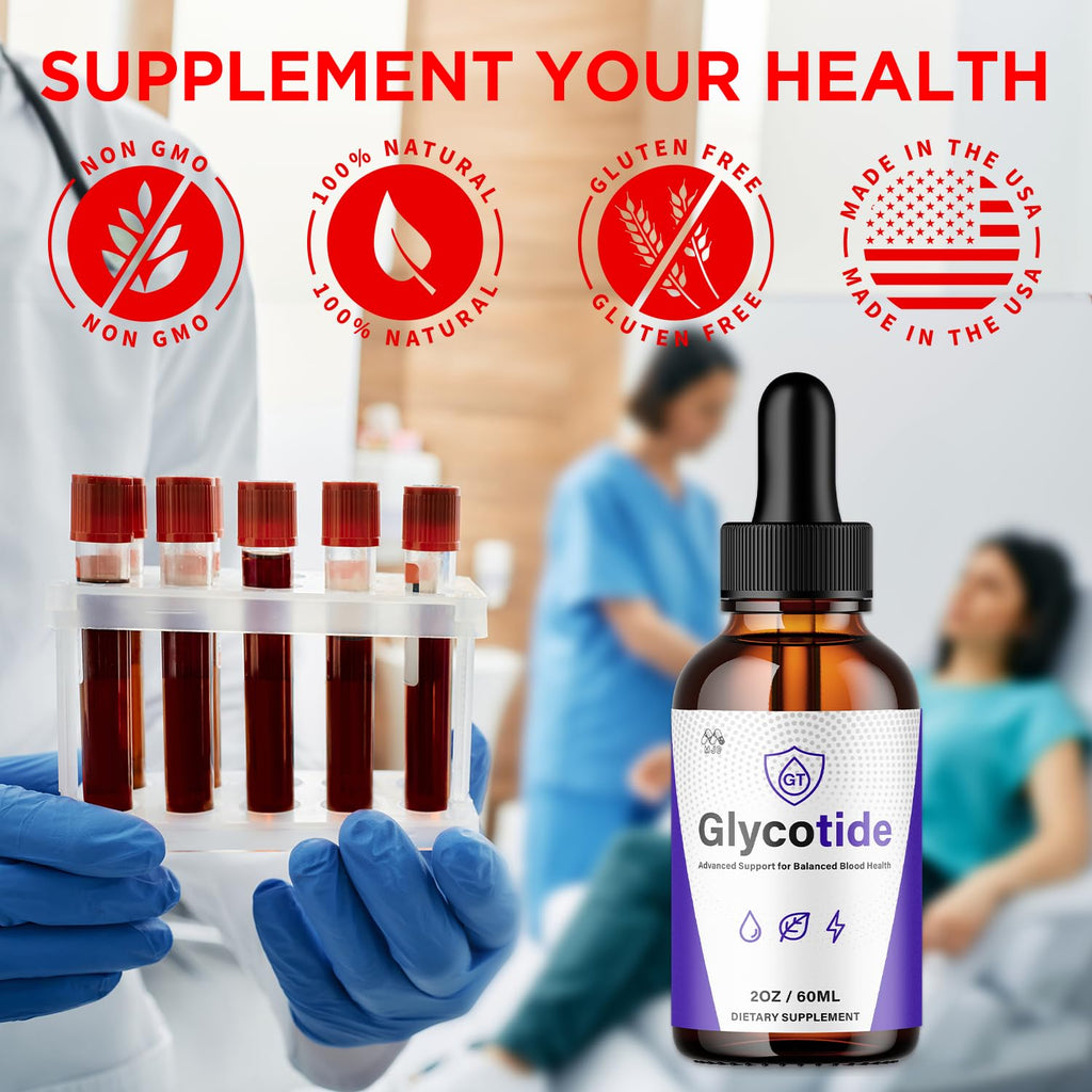 (5 Pack) Glycotide Drops, Official Glycotide Blood Support Drops with All Natural Ingredients, Advanced Glicotide Blood Health and Overall Wellness Supplement with Max Strength Vitamins (150 Servings)