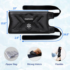 KingPavonini XXL Knee Ice Pack Wrap Around Entire Knee After Surgery, Large Reusable Gel Ice Pack for Injuries, Pain Relief, Swelling, Sports Injuries, 2 Pack (Black)