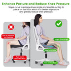 anzhixiu Wheelchair Seat Cushion, Deep U Relieve Sciatica, Back, Coccyx, Hemorrhoids Pain- Slope Curve Office Chair Cushion for Long Sitting Time- Black/Gray