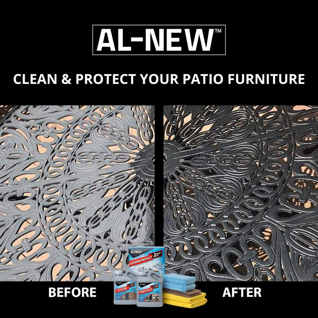 AL-NEW 2 Step Clean & Protect Kit | Clean, Restore, & Protect Your Outdoor Patio Furniture, Garage Doors, Exterior Lights, Window Frames, and More (16 Ounce Kit)
