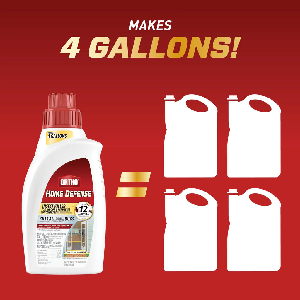 Ortho Home Defense Insect Killer for Indoor and Perimeter Concentrate - Kills Ants, Cockroaches and Spiders, 32 fl. oz.