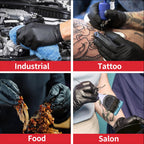 Supmedic Nitrile+ Disposable Gloves 5Mil Powder-Free Glove, Black 100 (L)