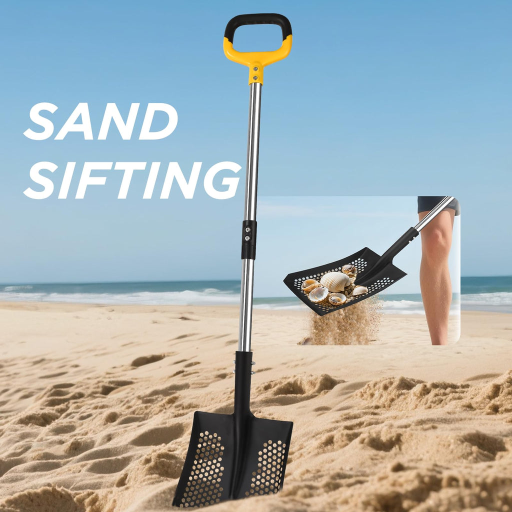 Sand Sifter Shovel, Long Lightweigh Sifting Shovel for Sand Sifter, Perfect for Shark Tooth, Leaf Collector