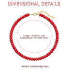 Badu Red Gemstone Beaded Necklace for Women Natural Stone Bead Beach Choker Necklace Fashion Trendy Jewelry Gifts