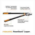 Fiskars 32” PowerGear2 Garden Bypass Loppers, 2" Cut Capacity Tree Trimmer