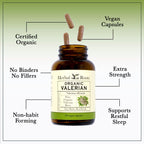 Herbal Roots Pure Organic Valerian Root Capsules - 900 mg - Non-Habit Forming with no Melatonin, Non-GMO - 60 Count Vegan Capsules, Herbal Supplement