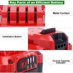 Upgraded 6.0Ah 20V Lithium Replacement Battery Compatible with Craftsman V20 Series Cordless Outdoor Tools, Compatible with Craftsman CMCB206, CMCB204, CMCB202 20 Volt MAX V20 Batteries, 2-Pack