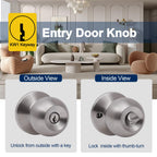 Lanwandeng 4 Pack Door Knobs with Lock and Key,All Keyed Same Entry Door Knob, Exterior and Interior Door Lock, Door Handle Satin Nickel