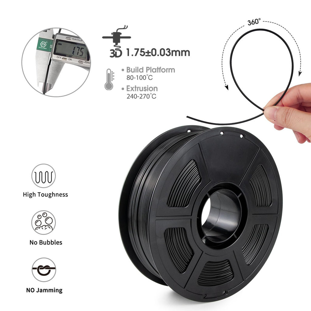 iSANMATE ASA 3D Printer Filament Bundle 4KG (8.8lbs), UV & Weather Resistant 3D Printer Filament Perfect for Outdoor Functional Parts, Black(4-Pack)