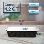 DOWAN 9x13-Inch Casserole Dishes for Oven, Ceramic Baking Dish, Large Lasagna Pan Deep, 4.2 Quarts Baking Pan with Handles, for Casserole, Bakeware, Lasagna, Home Kitchen Gift, Black