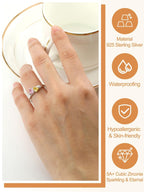 Custom4U Sterling Silver Rings for Women Personalized Name Ring